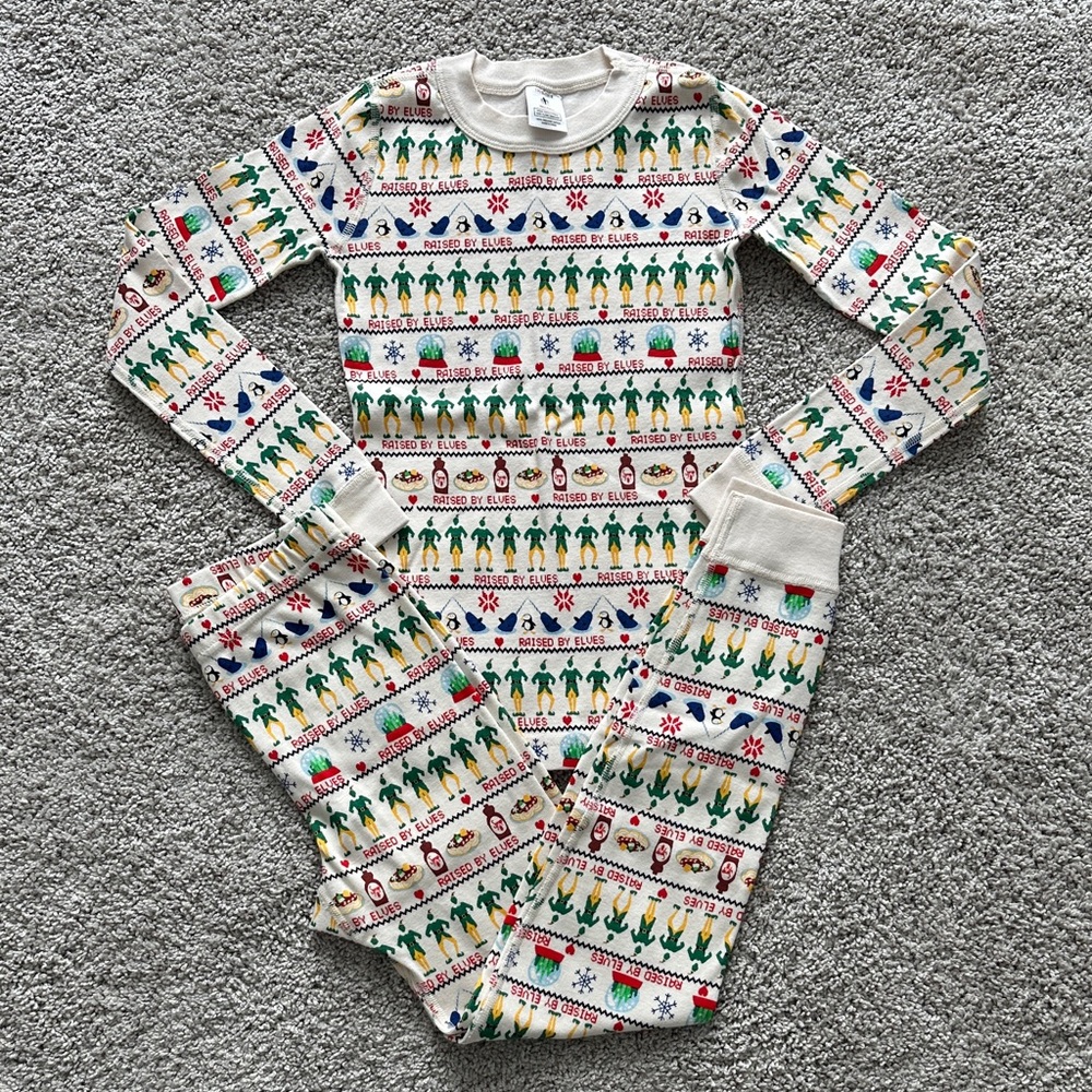 Hanna Andersson Elf Christmas Long Sleeve Pajama Pants Set